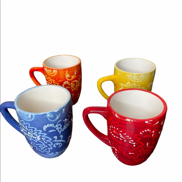 Laurie Gates Other - LAURIE GATES Paisley Print Embossed COFFEE MUGS